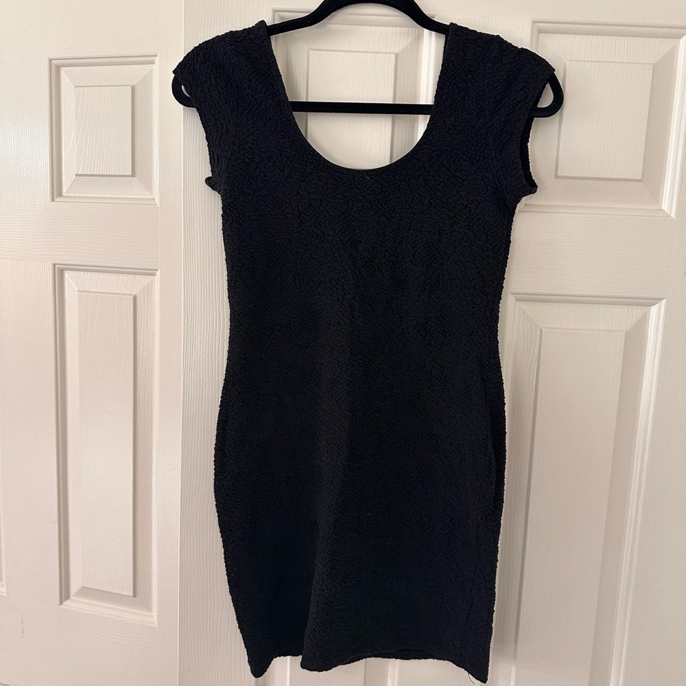 Derek Black Stretch Scoop Neck Mini Dress